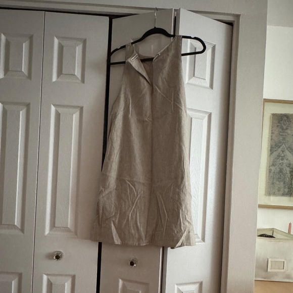 NWT Abercrombie High Neck Linen-Blend Mini Dress - Picture 4 of 5